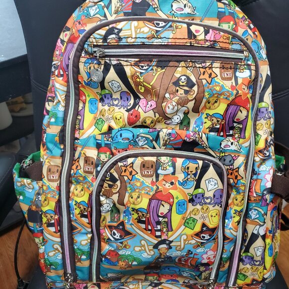 LeSportsac Pirata Tokidoki Collab Wheeled Backpack, Extendable Handle Roller Bag - Picture 1 of 15